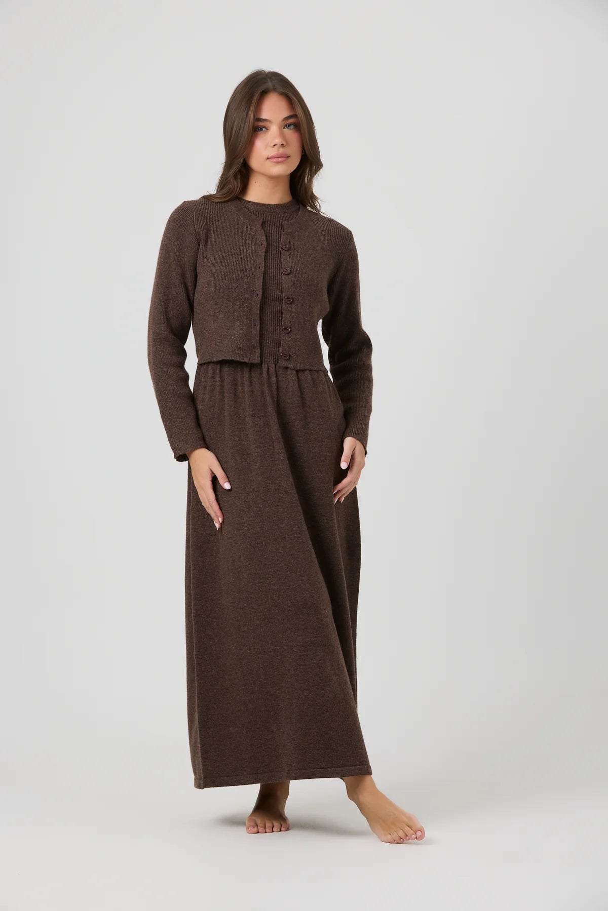 BROWN CARINE CARDIGAN