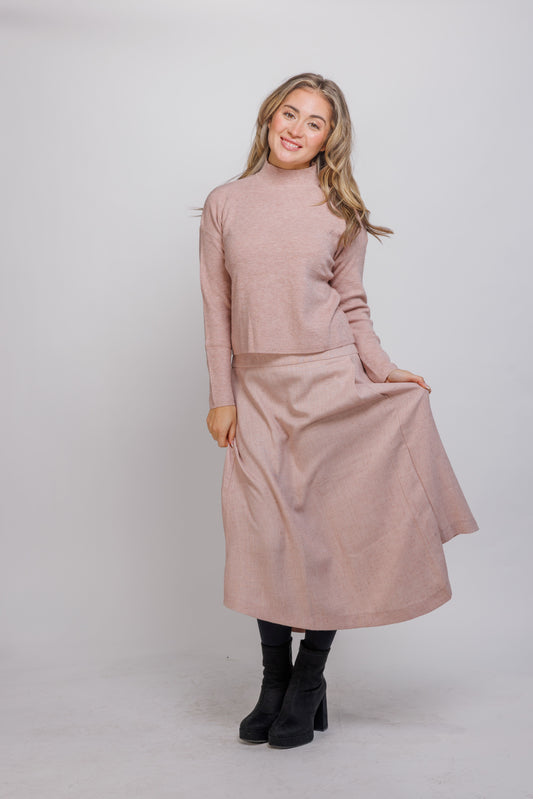 MOCK NECK SLIGHT BOXY CUT SWEATER