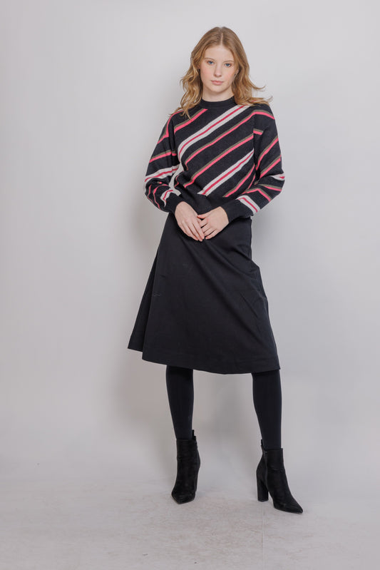 SLANTY STRIPE SWEATER
