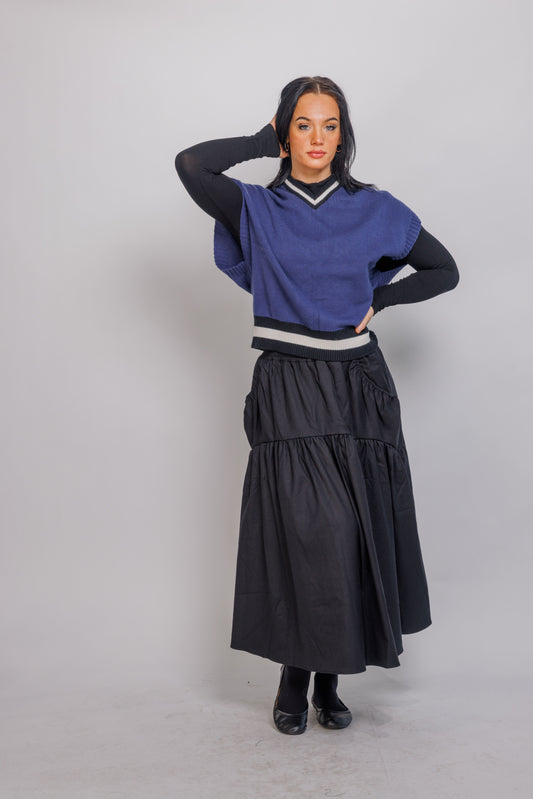 OFF THE SHOULDER V NECK VEST