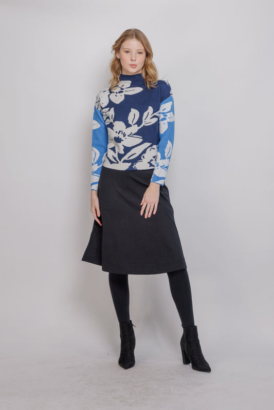 COLORBLOCK FLOWER SWEATER