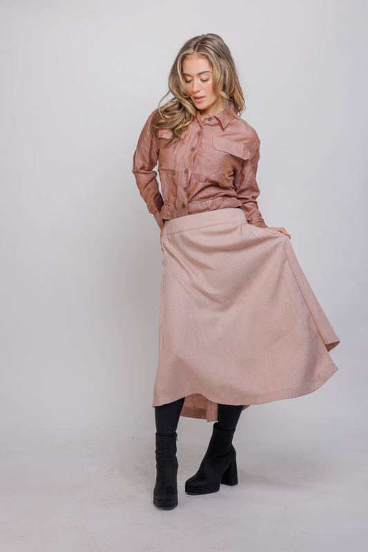 MIDI SKIRT WITH SINGLE PLEAT