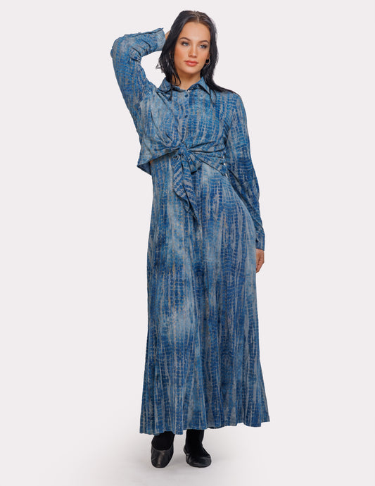 SNAKESKIN PRINT CUT VELVET TIE FRONT TOP