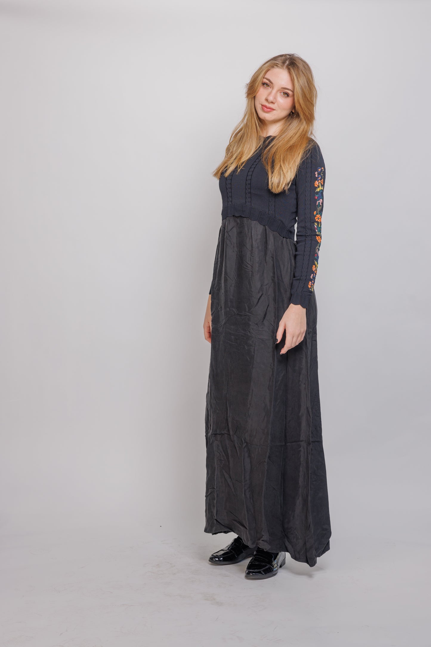SILK/KNIT DRESS