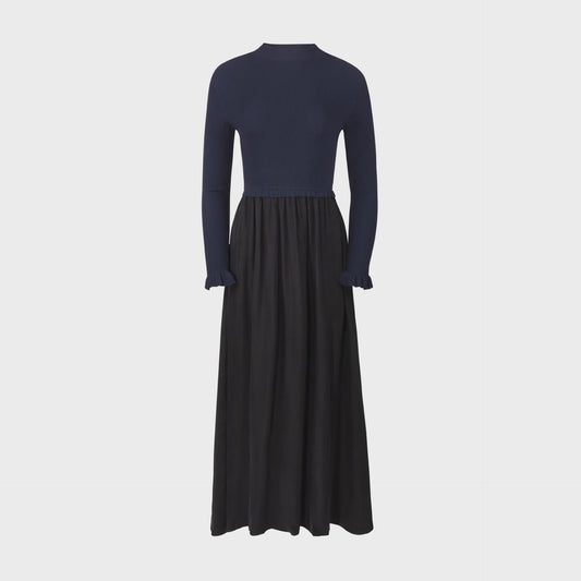 TWO-TONE POINTELLE MAXI NAVY/BLACK