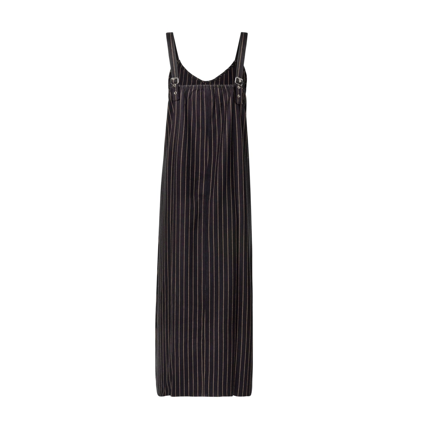 BLACK PINSTRIPE SLIP JUMPER
