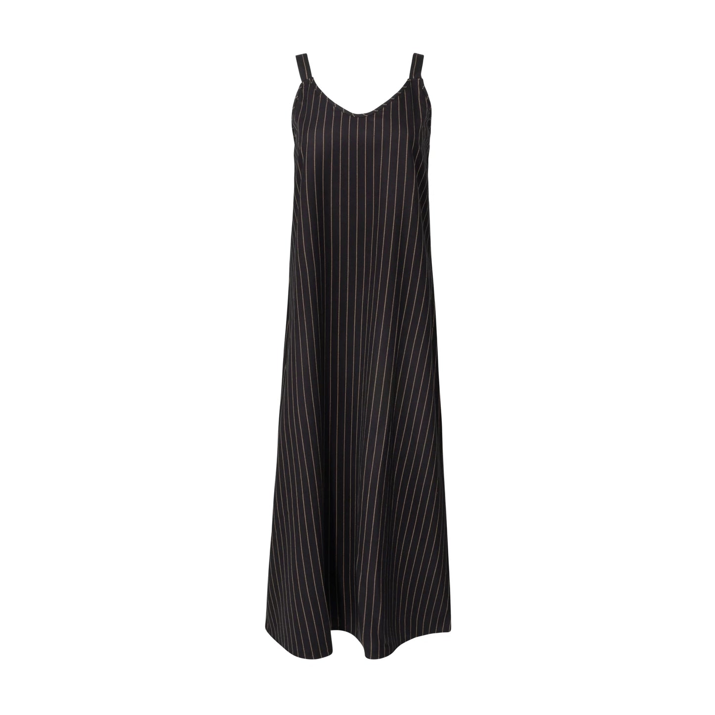 BLACK PINSTRIPE SLIP JUMPER