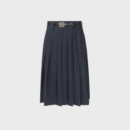 NAVY A W25/26 PINSTRIPE SKIRT