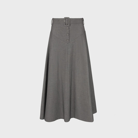 GREY FIT & FLAIR SKIRT