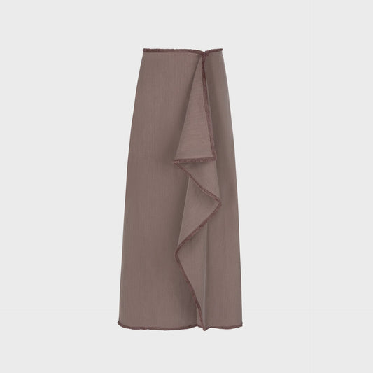 BROWN HERRINGBONE SKIRT