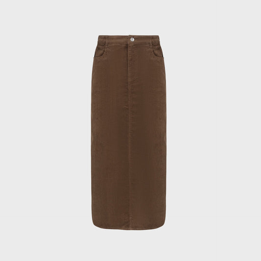 BROWN CORDUROY SKIRT