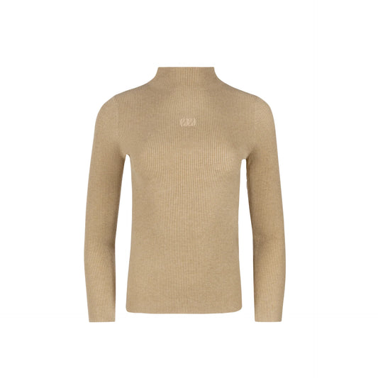 TAN EMBLEM TURTLENECK