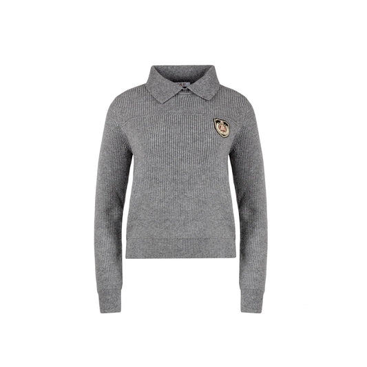 LOGO COLLAR SWEATER GREY