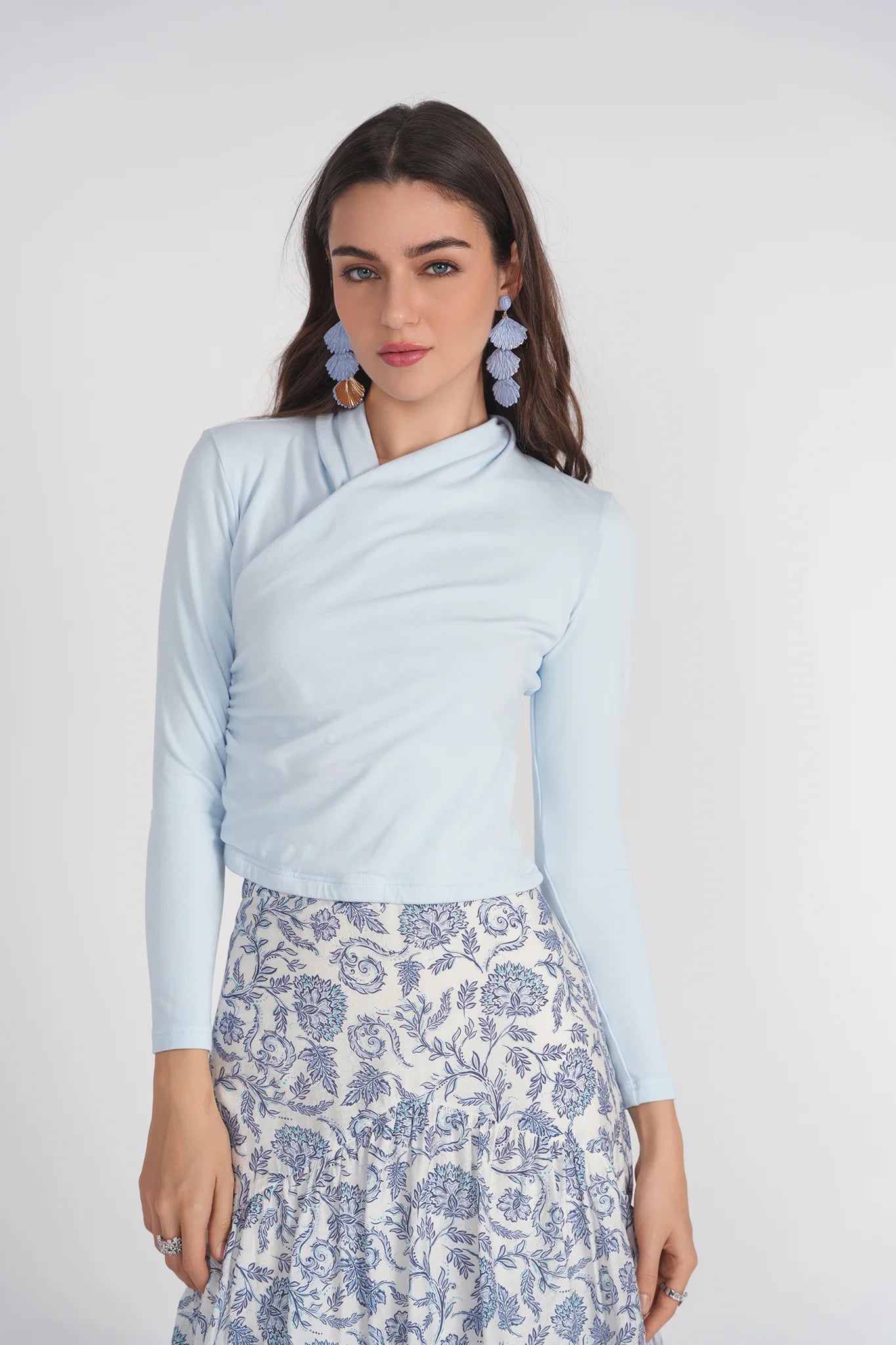 YAEL COTTON TOP ~ SKY BLUE