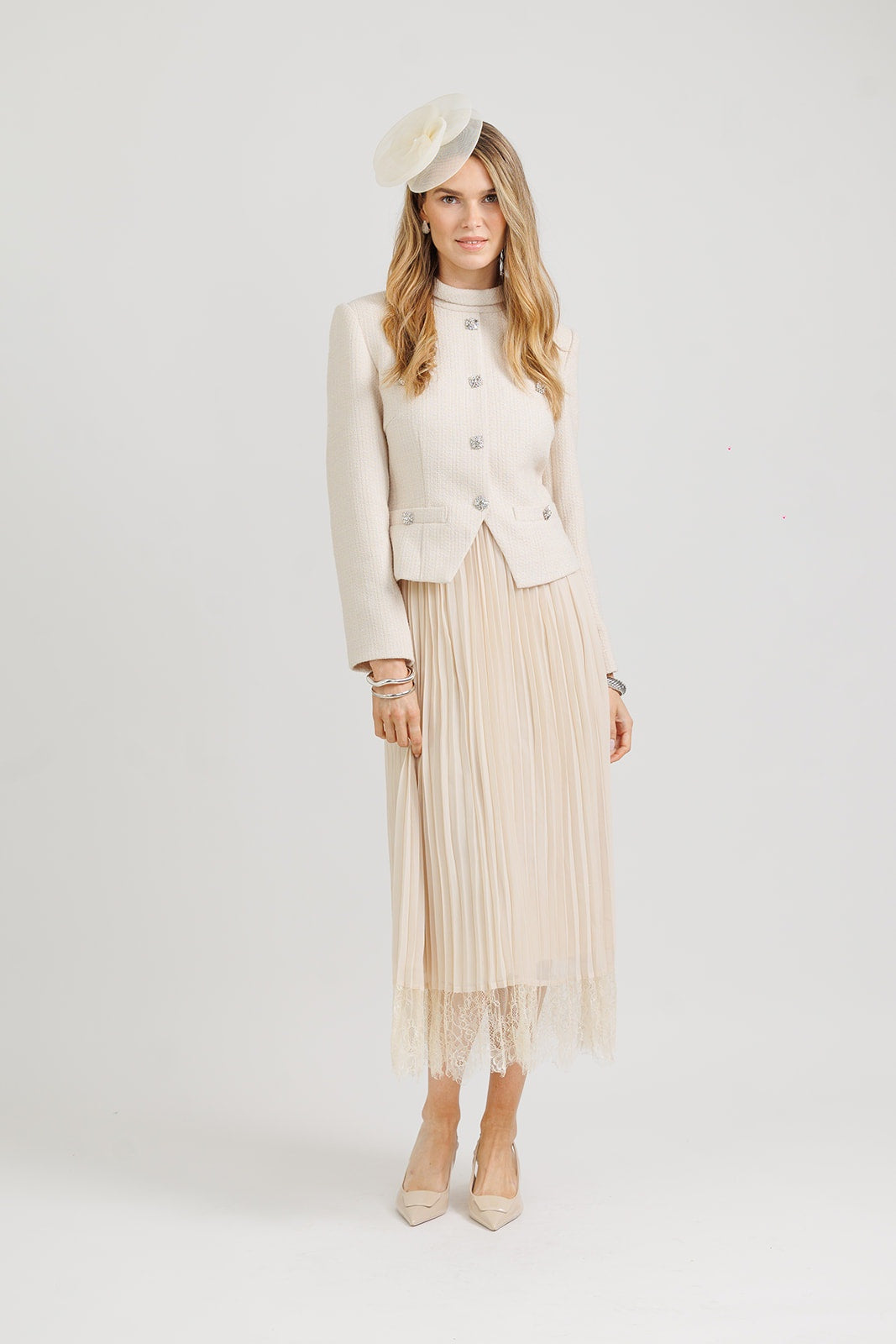IVORY TWEED BLAZER DRESS