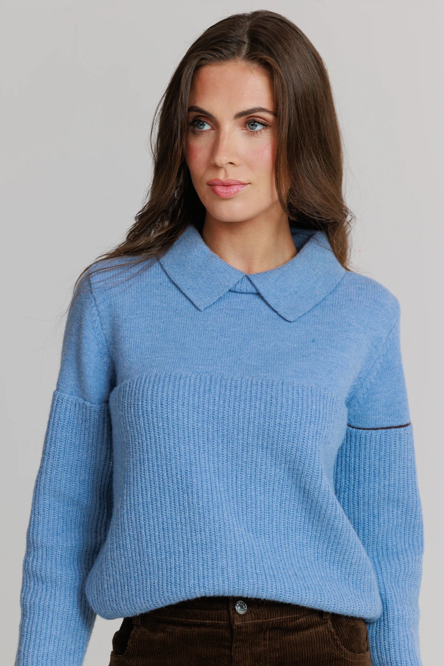 POWDER BLUE COLLAR KNIT SWEATER LOUP-16