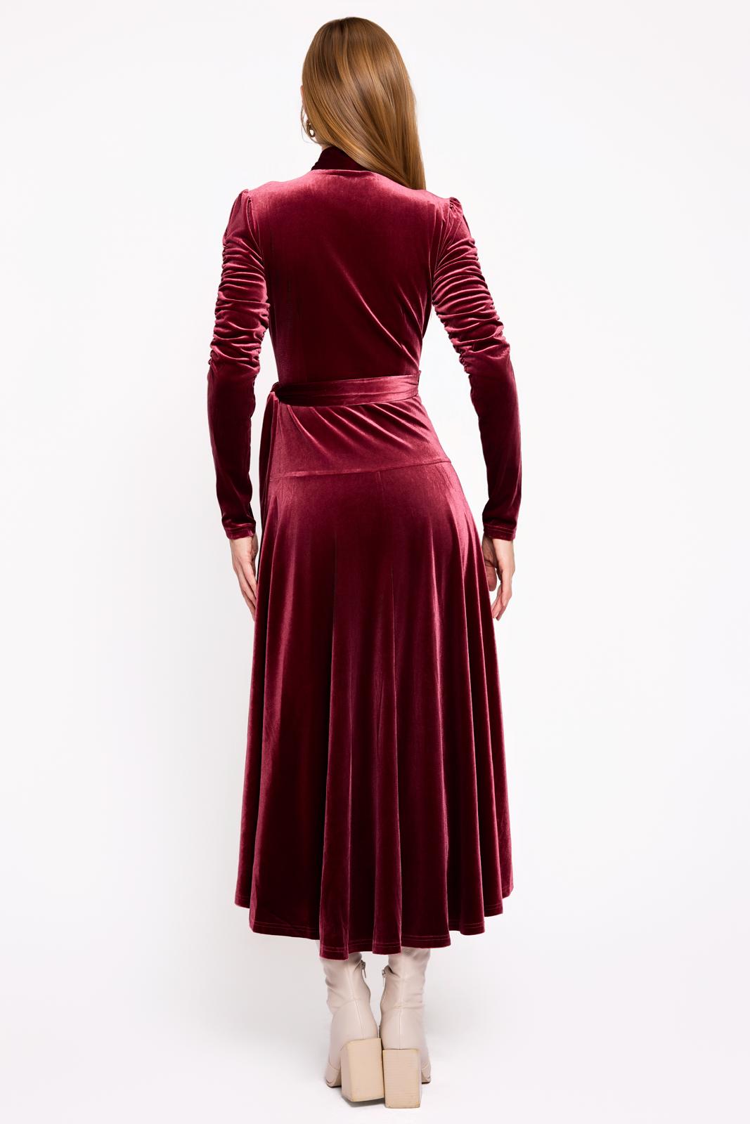 BURGANDY WRAP DRESS