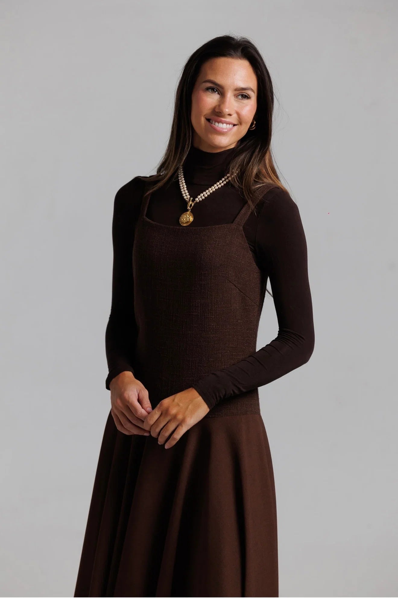 BROWN TWEED JUMPER
