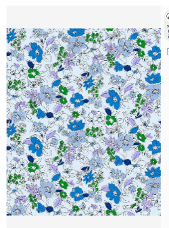 WHITE AND BLUE FLORAL PRINTED MICRO V TSHIRT