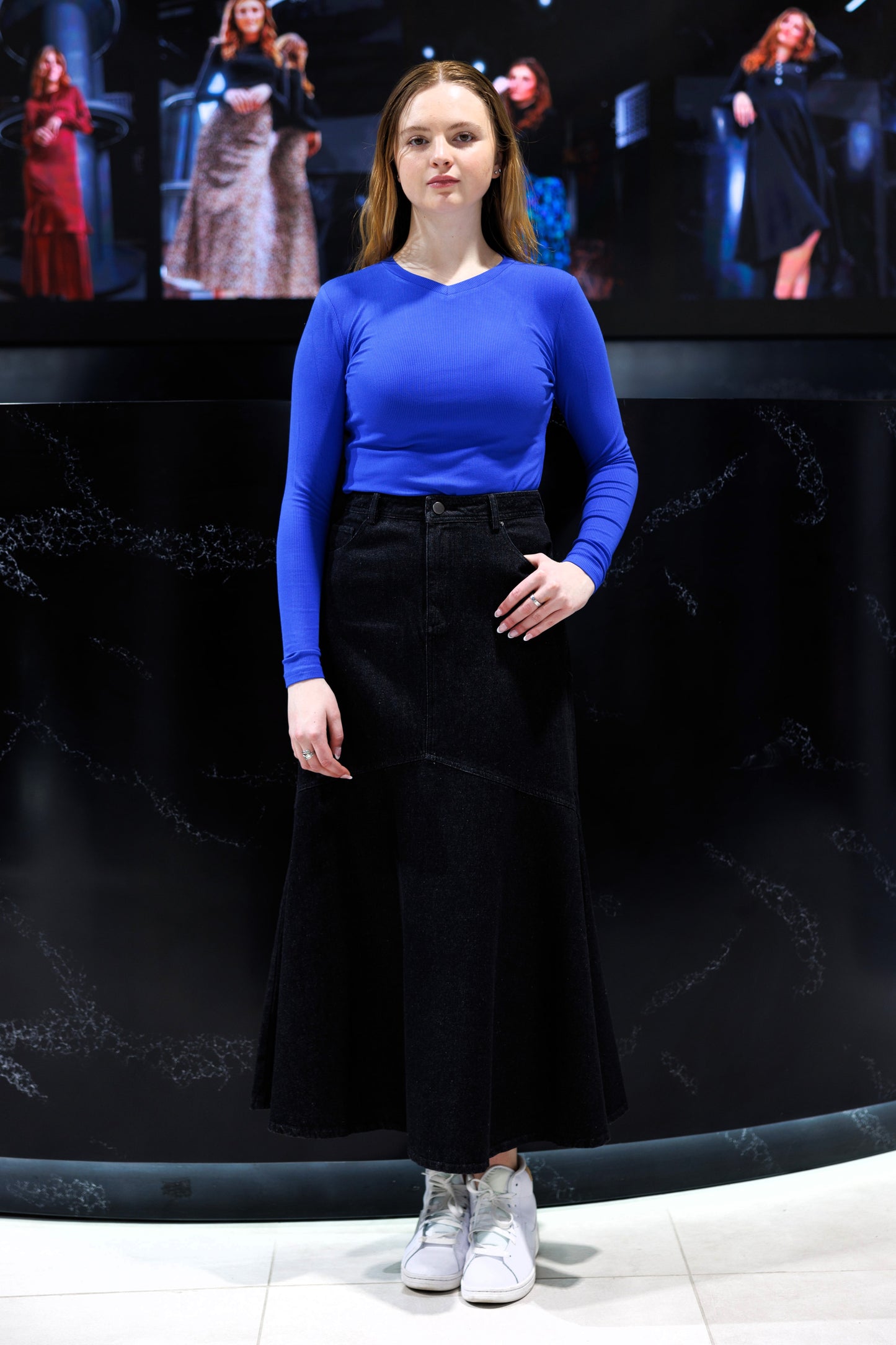 DENIM MIDI SKIRT IN 4 COLORS