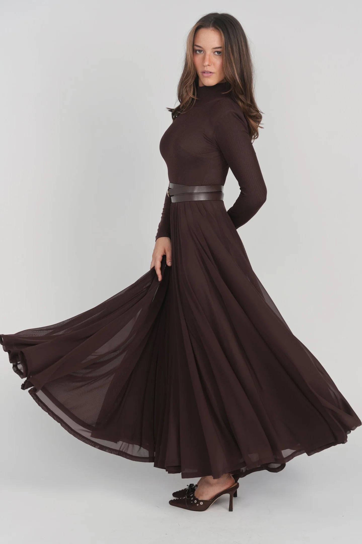 ALYA BROWN DRESS