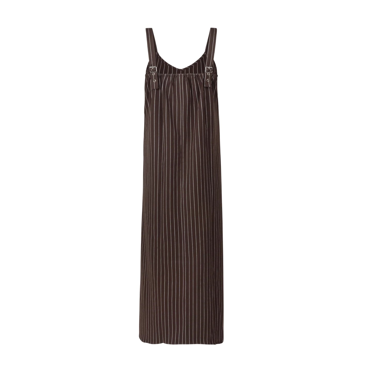 BROWN PINSTRIPE SLIP JUMPER