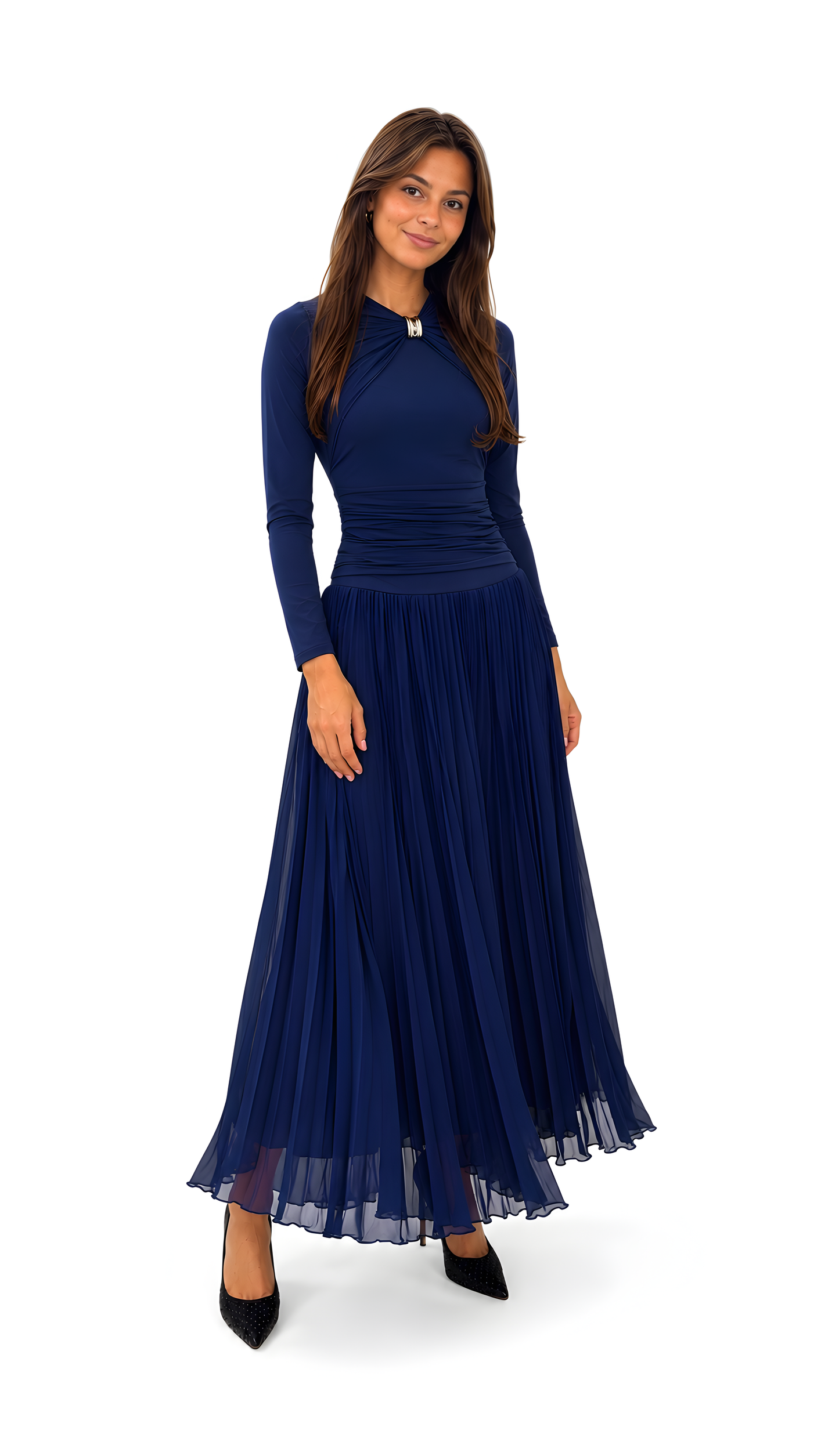 NAVY MESH DRESS