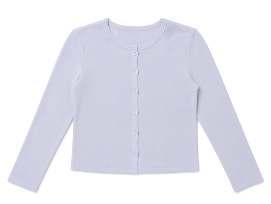 MICRORIBBED CARDIGAN- LT BLUE