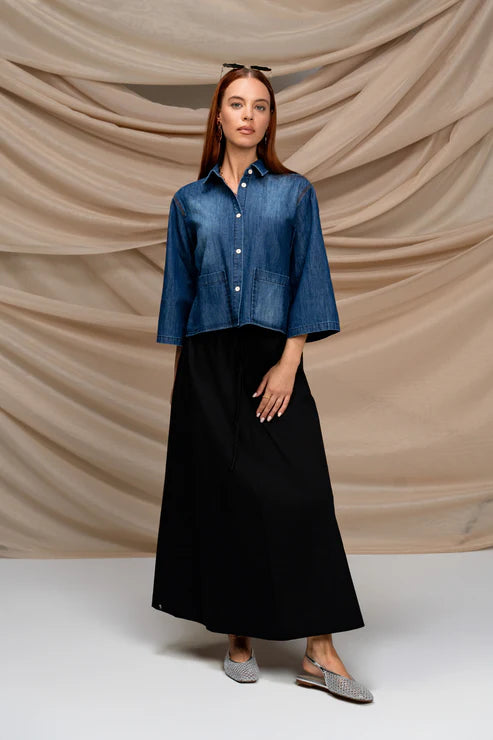 DENIM CROP SHIRT