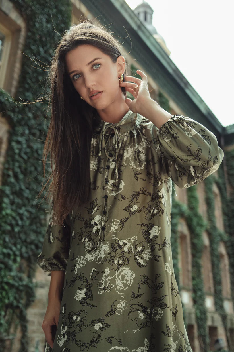 FLORAL TIE DRESS