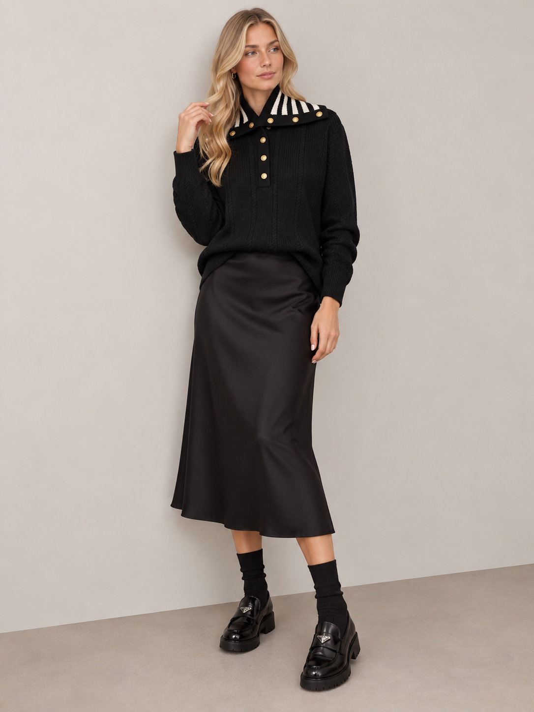 OVERSIZED COLLARED SWEATER AVAILABLE IN 2 COLORS