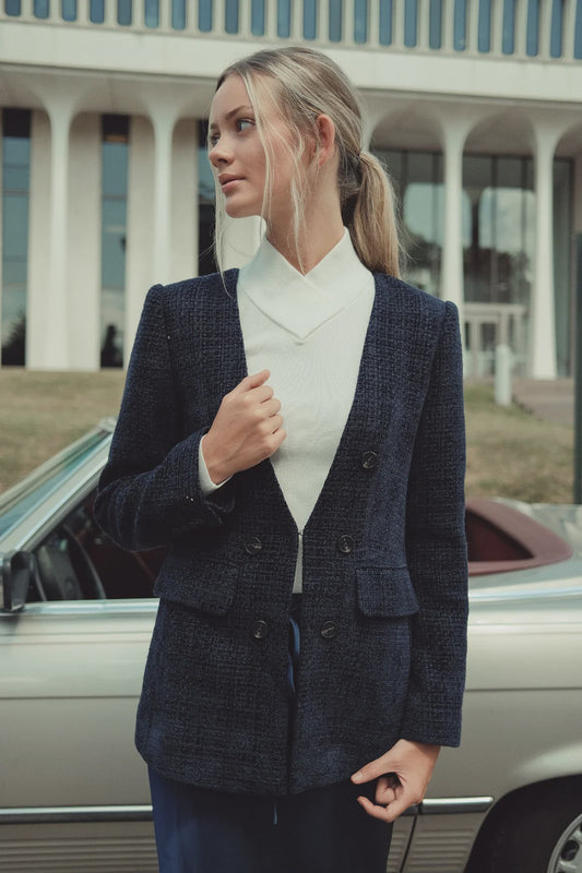 NAVY TWEED BLAZER