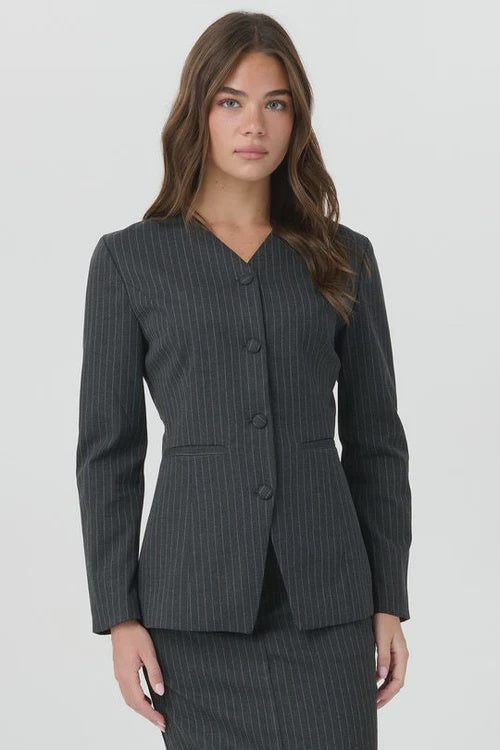 GREY PINSTRIPE MAEVE BLAZER