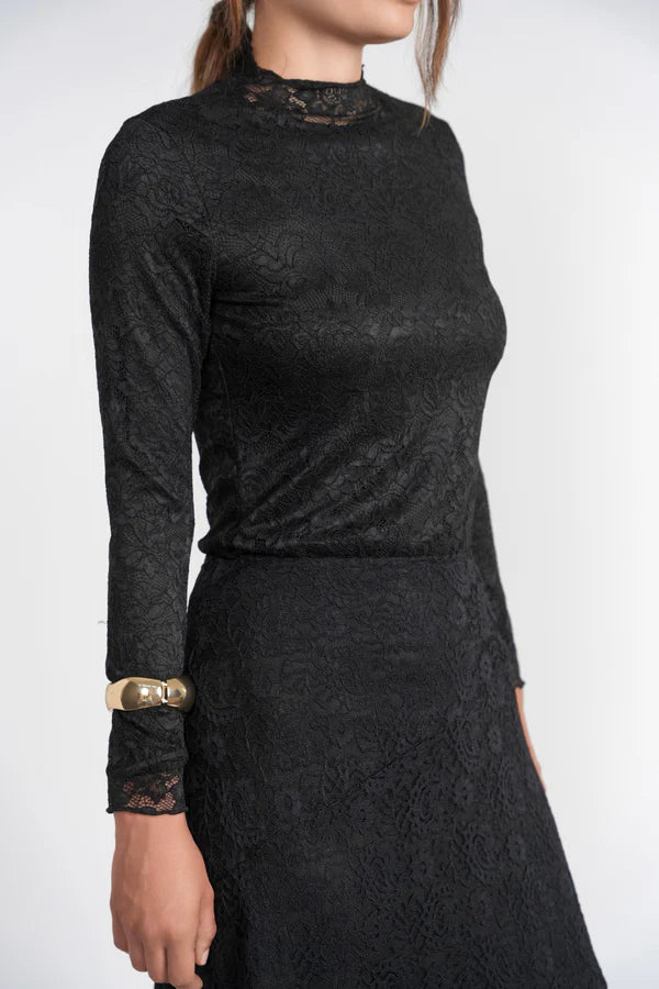 BLACK LACE MAXI SKIRT