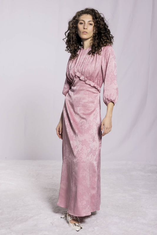 FLORAL TONAL MIDI DRESS AVAILABLE IN 2 COLORS