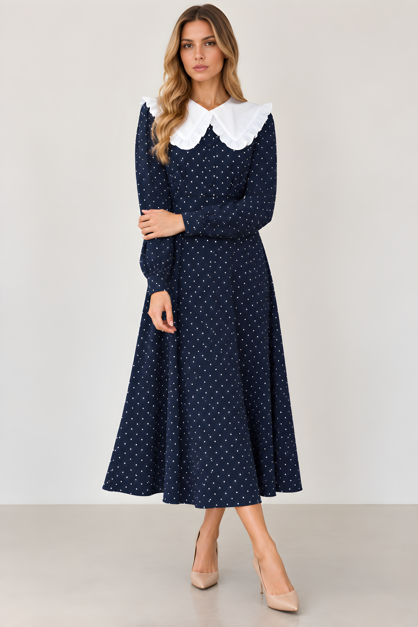 VINTAGE POLKA DOT DRESS AVAILABLE IN2 COLORS