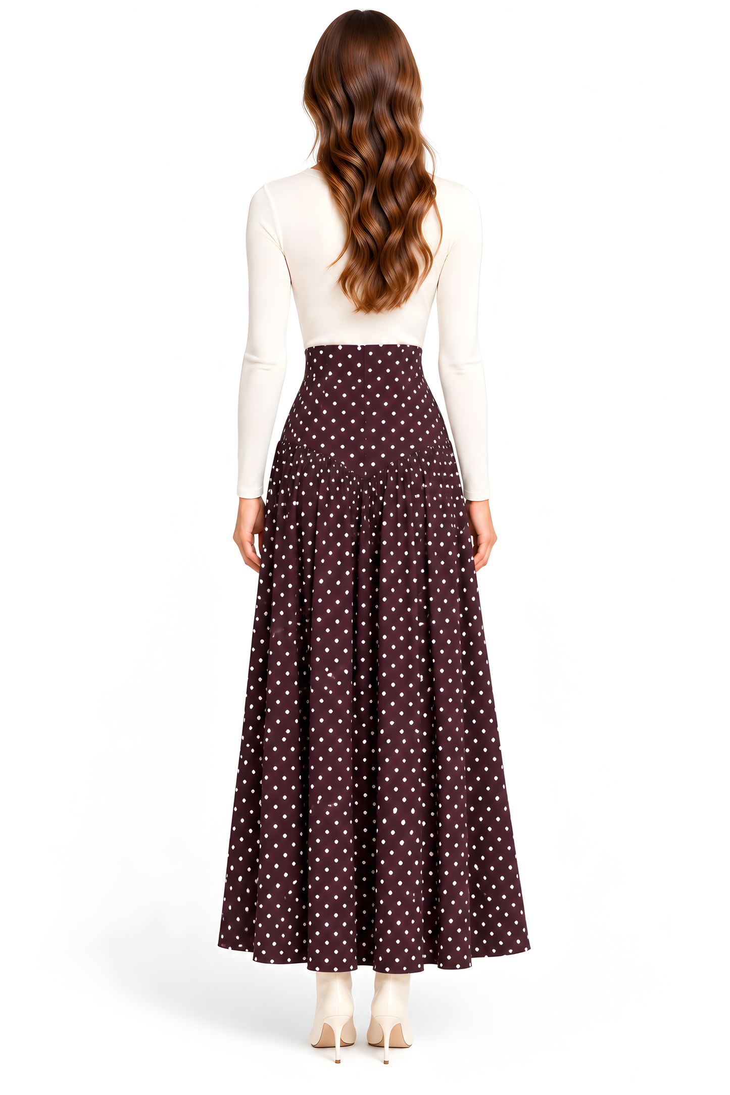 PLEATED POLKA DOT SKIRT AVAILABLE IN 3 COLORS
