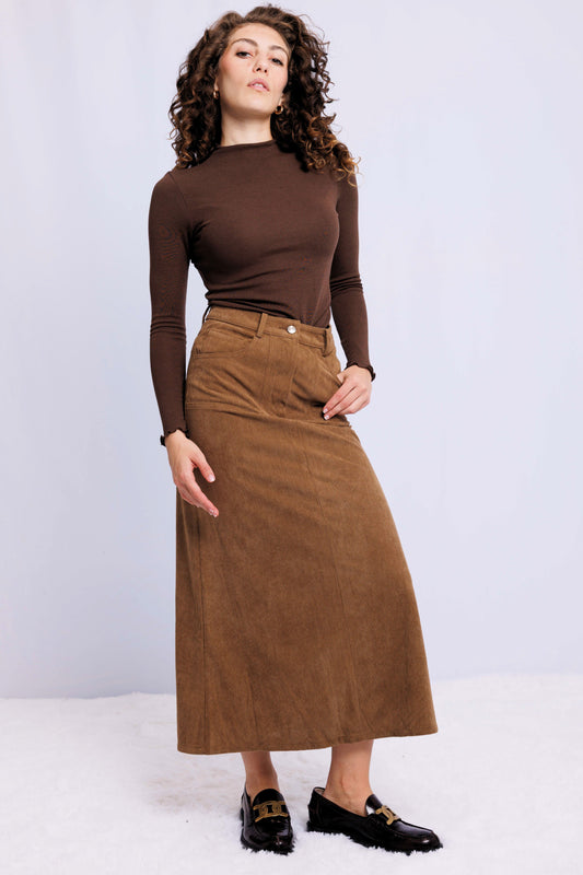 CORDUROY SKIRT AVAILABLE IN 2 COLORS