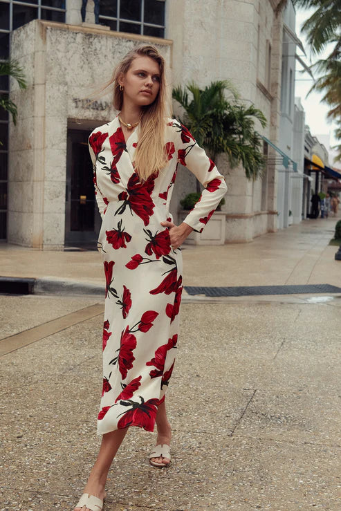 ROSE FAUX WRAP DRESS