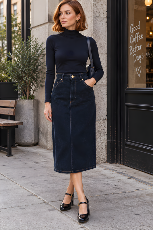 MIDI SKIRT AVAILABLE IN 4 FABRICS