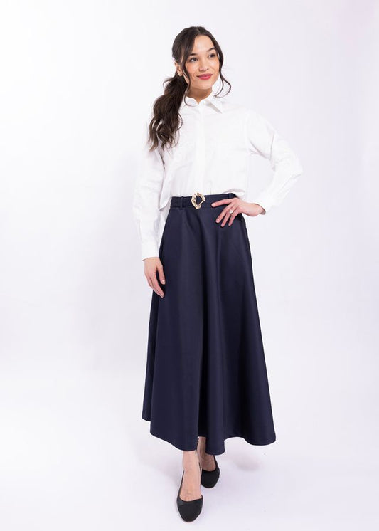 BLACK TAFFETA EVENING SKIRT