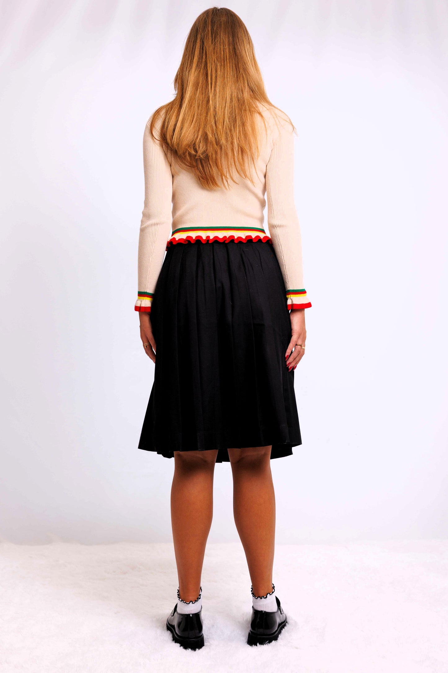 RUFFLE TRIM SWEATER AVAILABLE IN 3 COLORS