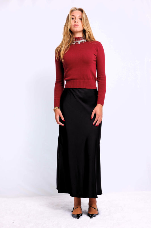 SWEATER WITH RHINESTONE DETAIL AVAILABLE IN 2 COLORS