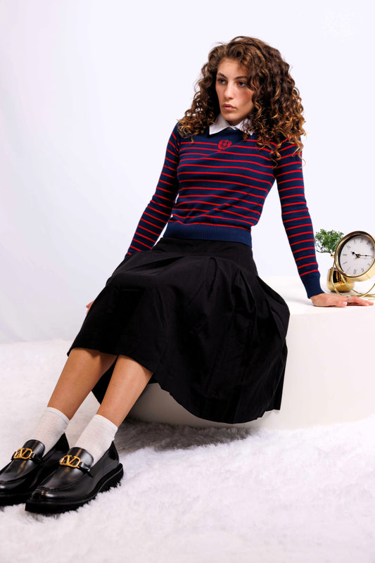 LOGO SWEATER WITH SHIRT COLLAR AVAILABLE IN 3 COLORS