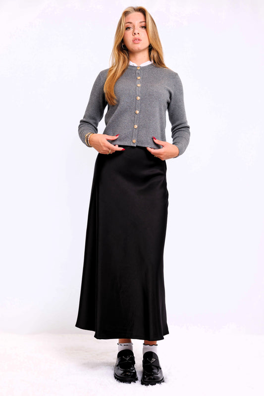 CARDIGAN WITH FRILLY COLLAR AVAILABLE IN 3 COLORS