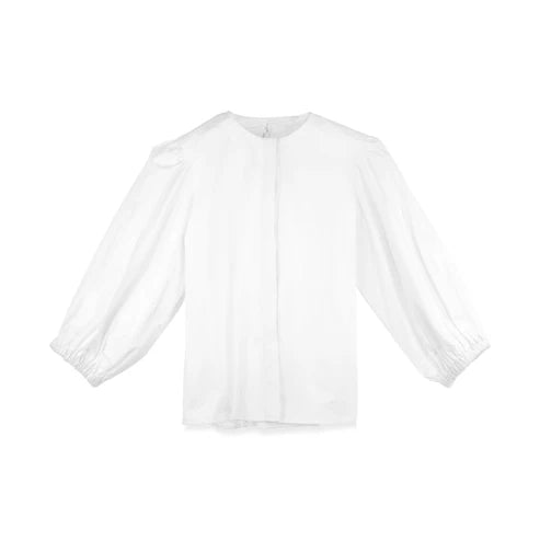 WHITE PUFF SLEEVE BLOUSE