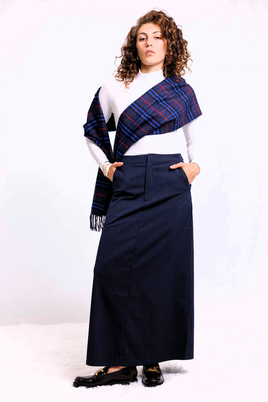 PINSTRIPE MIDI SKIRT AVAILABLE IN 3 COLORS