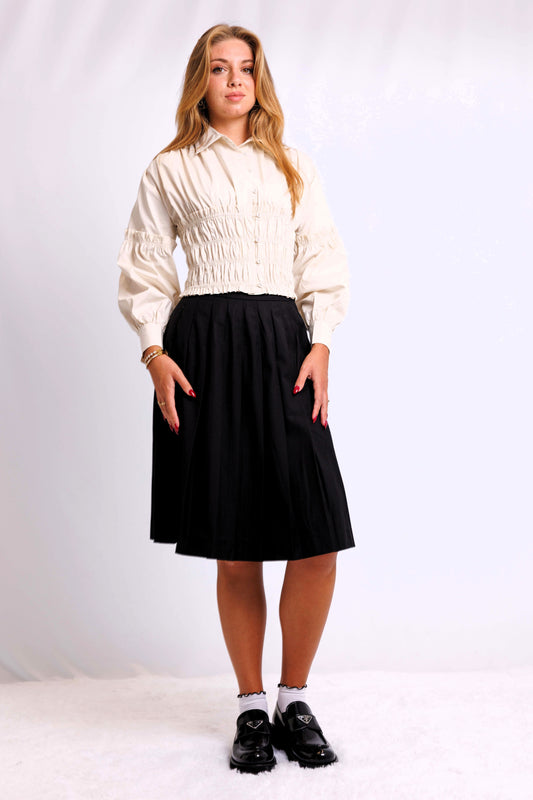 GATHERED TOP AVAILABLE IN 2 COLORS