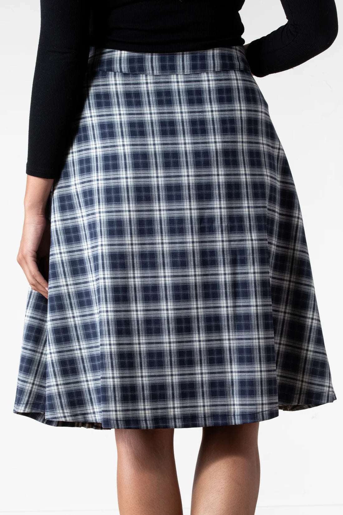 BLUE PLAID SKIRT