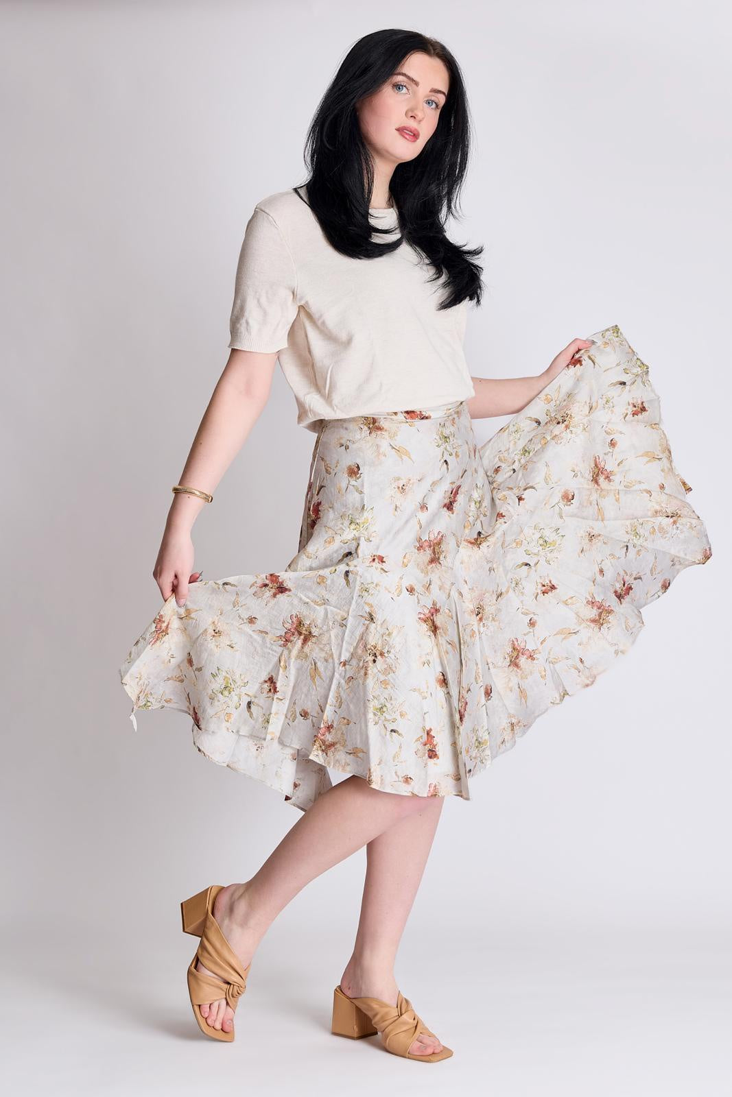 MULTICOLOR WATERCOLOR SKIRT